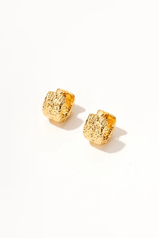 Big Hoop Earrings-Elle 18K Gold Huggie Earrings