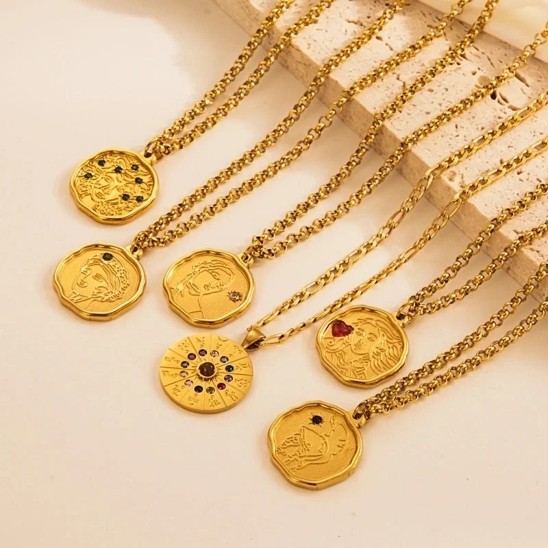 Spiritual Necklaces-Star Moon Gold Plated