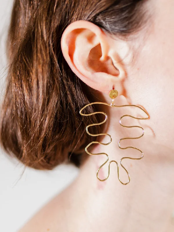 Colored Gem Earrings-Matisse Wire Earrings - Gold