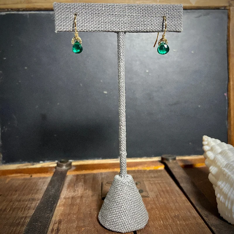 Sparkle Earrings-Indicolite Tourmaline Drops