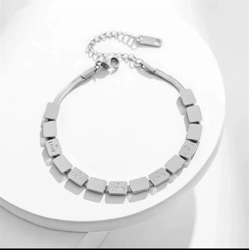 937LOVE Block Bracelet - Silver