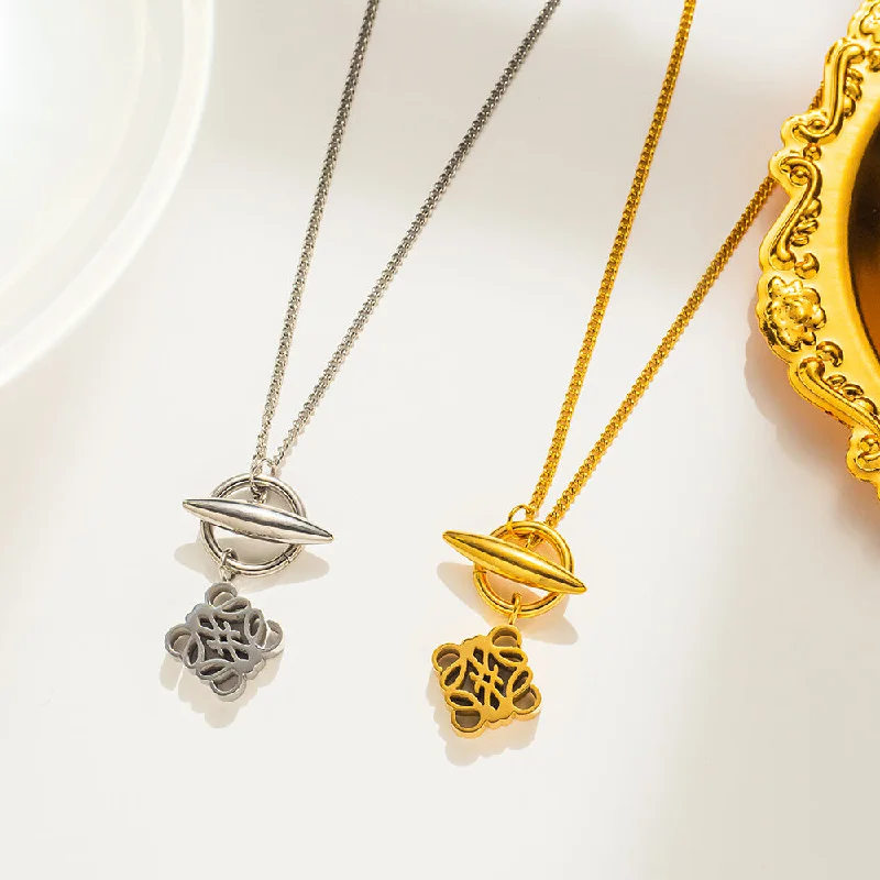 Infinity Necklaces-Moderate Luxury Geometric Titanium Steel 18K Gold Plated Necklaces