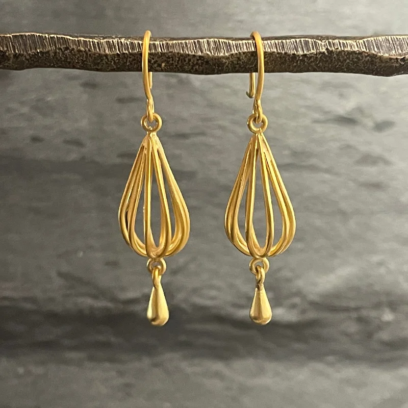 Eco-Friendly Earrings-Caged Drop Earrings