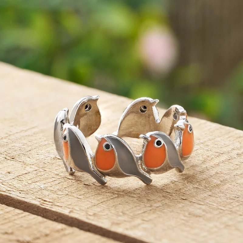 Simple Promise Rings-Little Orange Robin Ring