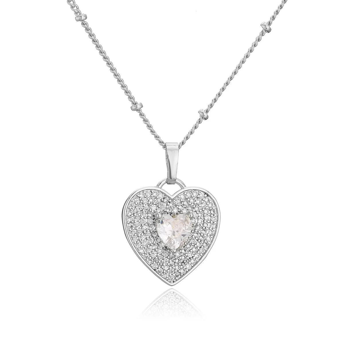 White Gold Color Love White Diamond