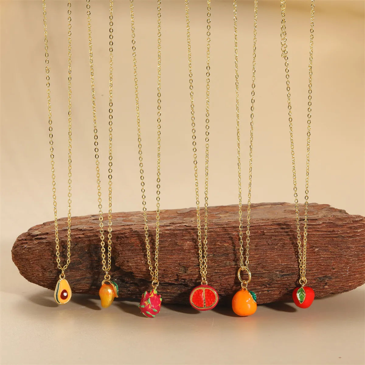 Chakra Necklaces-Copper 14K Gold Plated Vintage Style Simple Style Commute Fruit Pendant Necklace