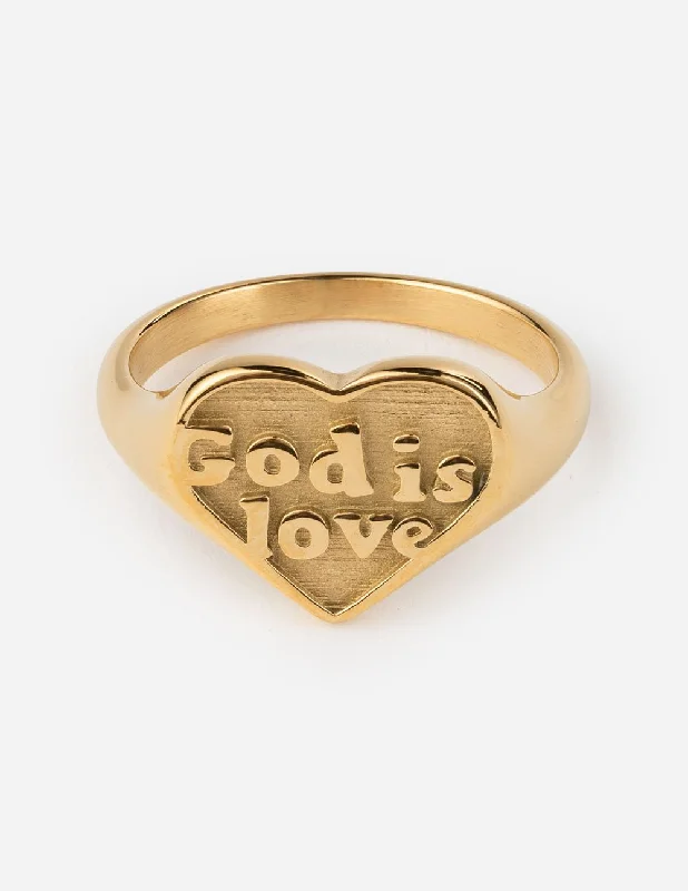 Antique Diamond Rings-Gold God is Love Ring