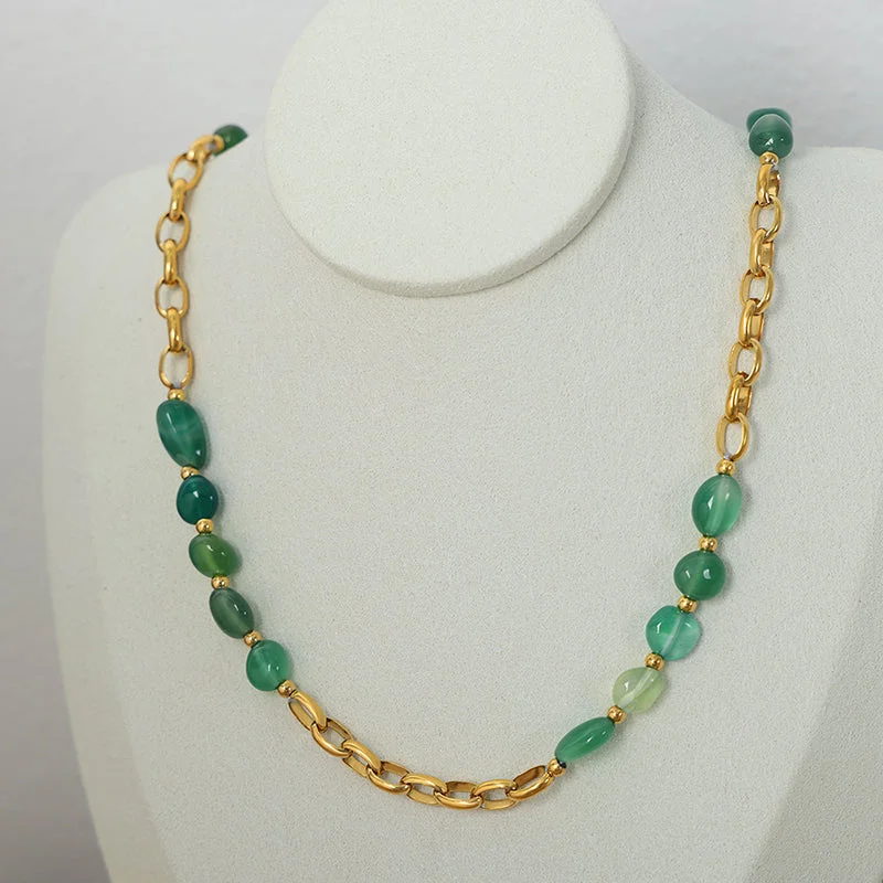 P055-Gold Necklace-40+7cm