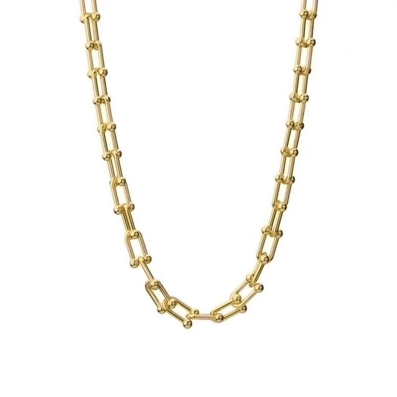 X031u-Shaped Buckle Necklace Gold 45 5cm