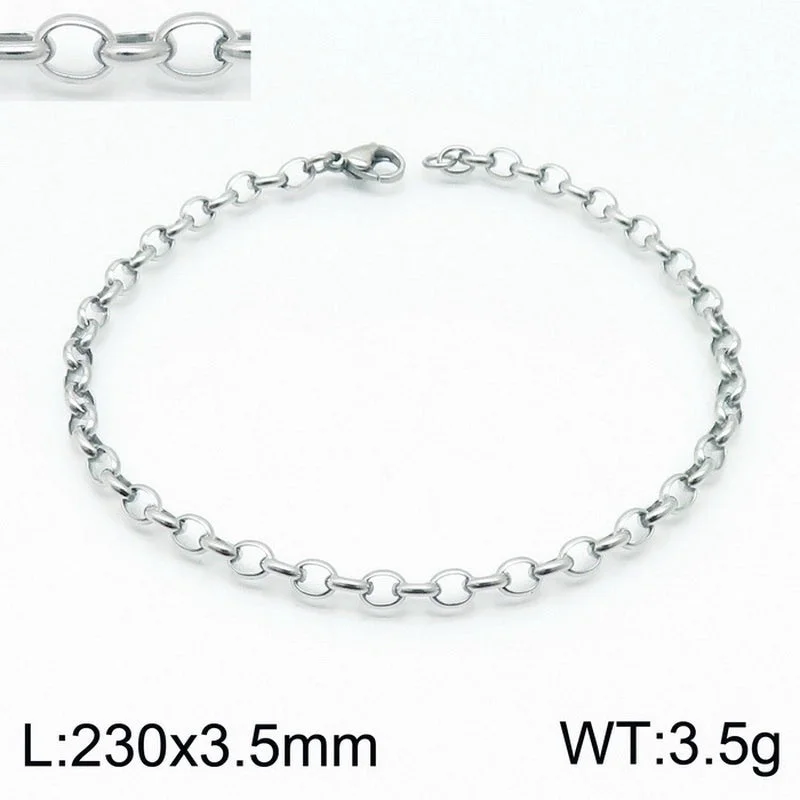 Steel Color 230 * 3.5mm = Bracelet KB146852-Z