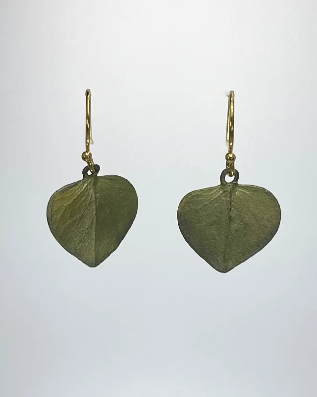 White Gold Earrings-Eucalyptus Leaf  Earrings