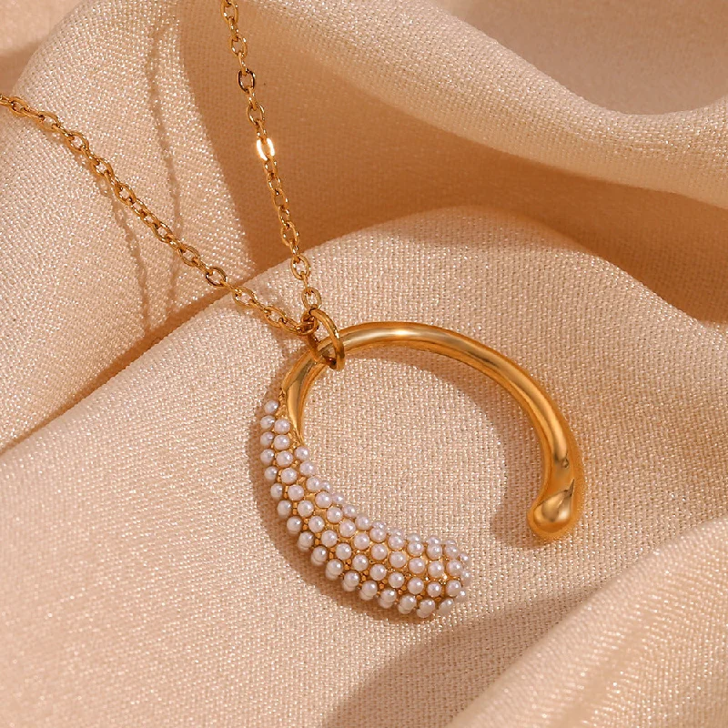 Women's Necklaces-Fashion Circle Geometric Stainless Steel 18K Gold Plated Necklaces