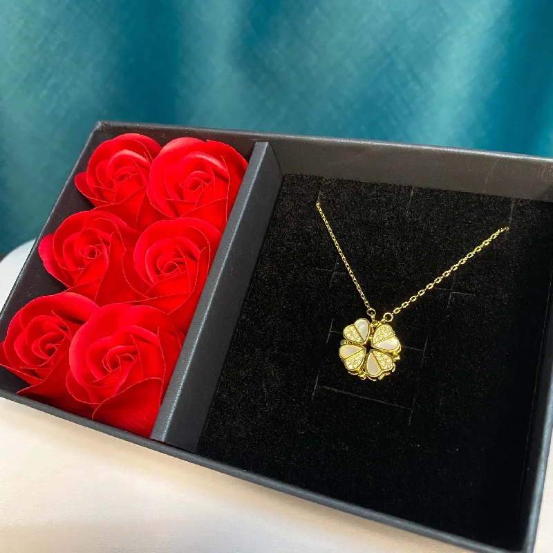 S925 Sterling Silver Real 18K Gold Flower Box (Send Certificate)