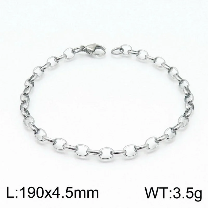 Steel Color 190 * 4.5mm = Bracelet KB146830-Z