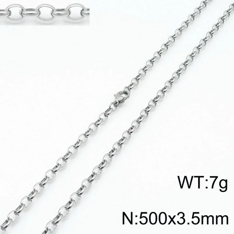 Steel Color 500 * 3.5mm = Necklace KN197296-Z