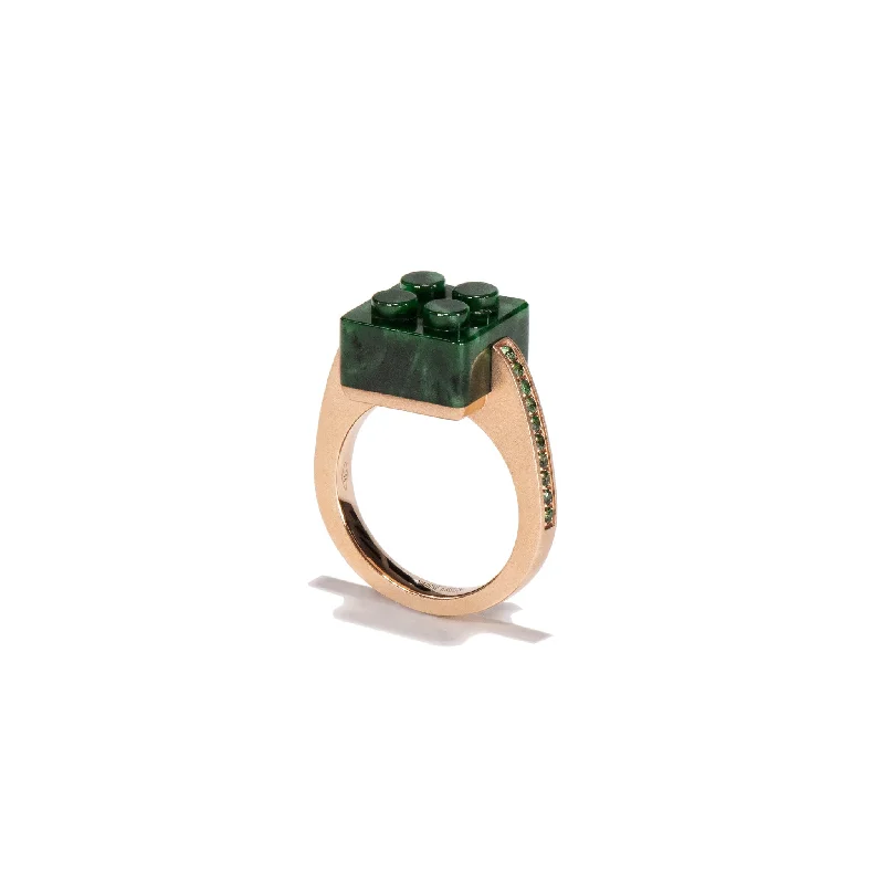 Animal Rings-The Bare Block Ring - Jade