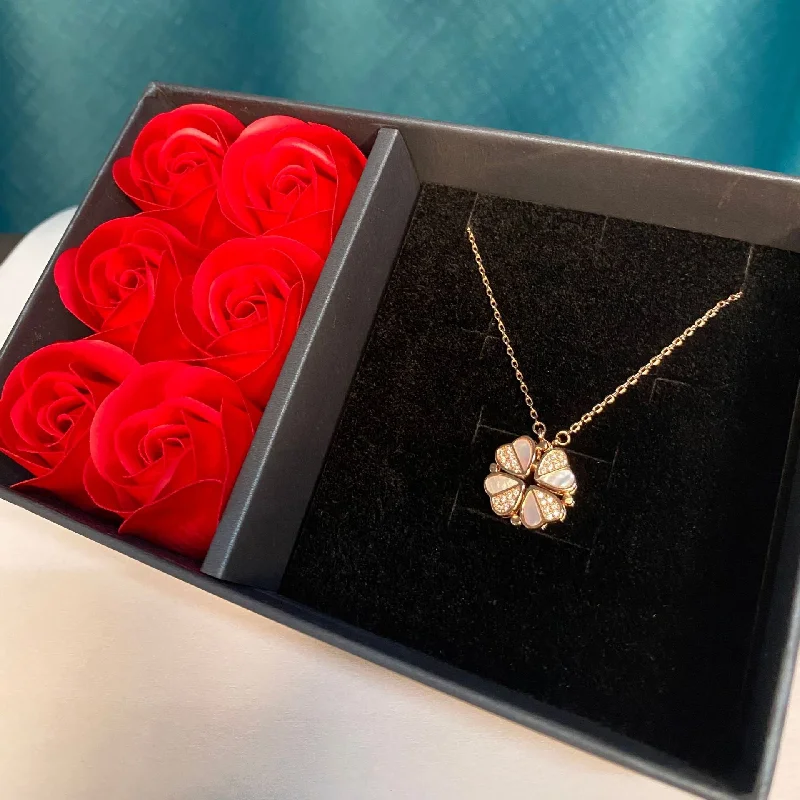 S925 Sterling Silver Real Rose Gold Flower Box (Send Certificate)