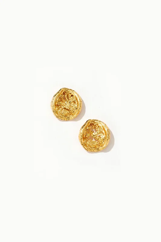 Flower Drop Earrings-Kristen 22K Gold Stud Earrings