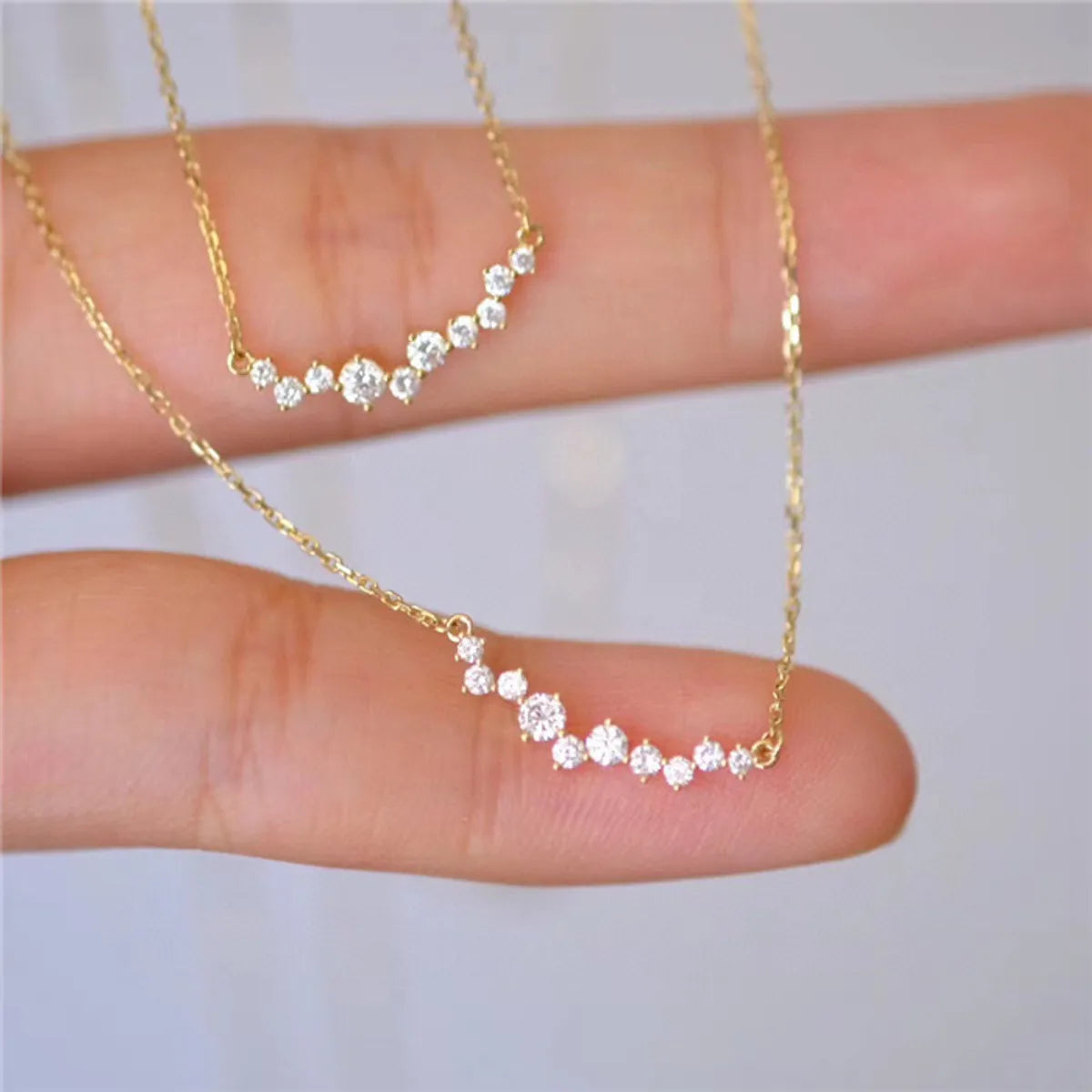 Minimalist Necklaces-Fashion Solid Color Silver Plating Inlay Zircon Choker 1 Piece