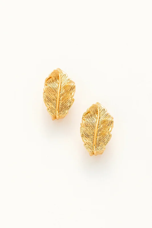 Sparkling Drop Earrings-Gilded Leaf Earrings