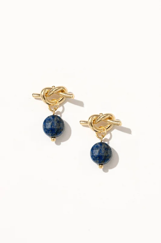 Unique Hoop Earrings-Calliope Lapis Drop Earrings