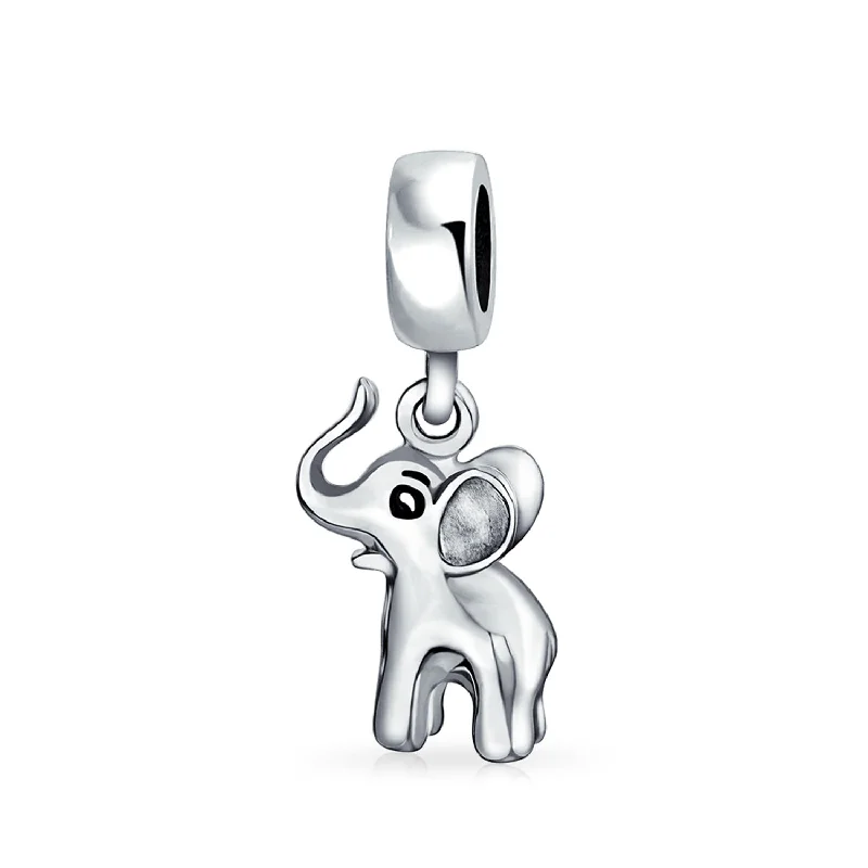 Custom Silver Bracelets for Women-Good Luck Bambi Elephant Dangle Charm Bead Sterling Silver for European Bracelet