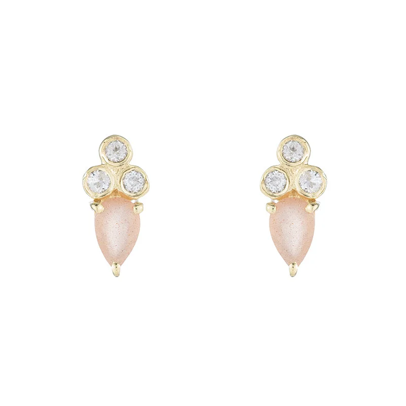 Pink Moonstone, Yellow Gold