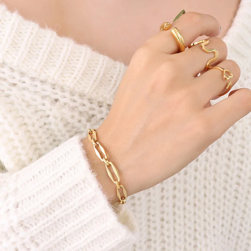 E309 Gold Bracelet 15+5cm