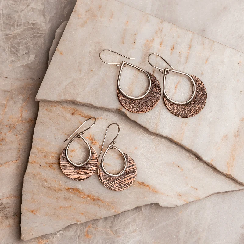 Geometric Hoop Earrings-Delphine Copper Earrings