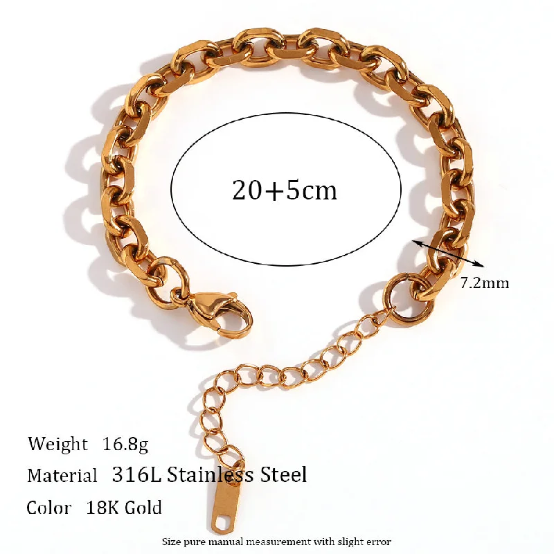 7.2mm Cross Collar Chain - Gold Feet Chain -20cm 5cm