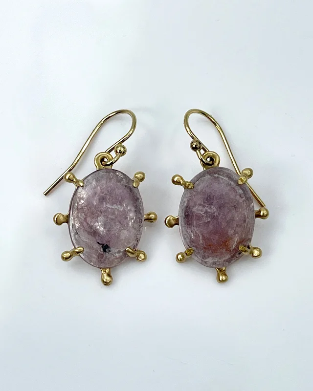 Chain Earrings-Julie Cohn Sunburst Purple Mica Earrings