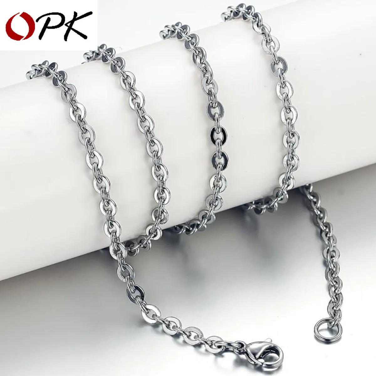 Travel Necklaces-New Titanium Steel Chain Single O Word Necklace