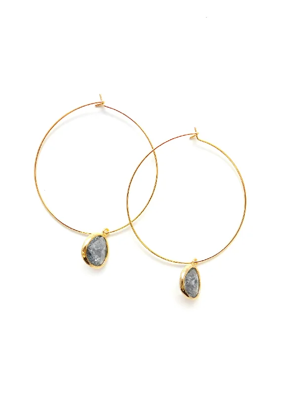 Gold Earrings-Annie Hoops