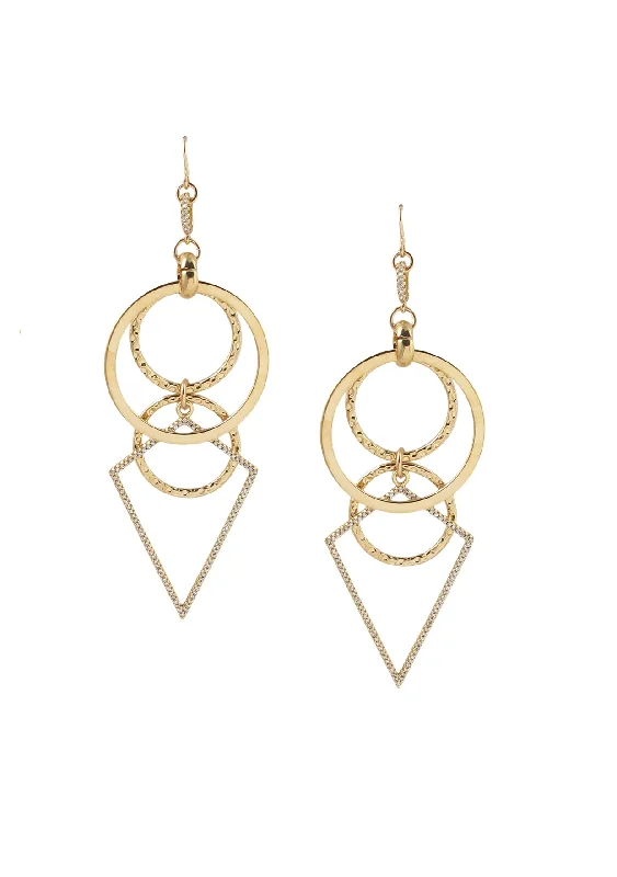 Delicate Earrings-Diamond Illusion Multi Shape Chandelier Earrings