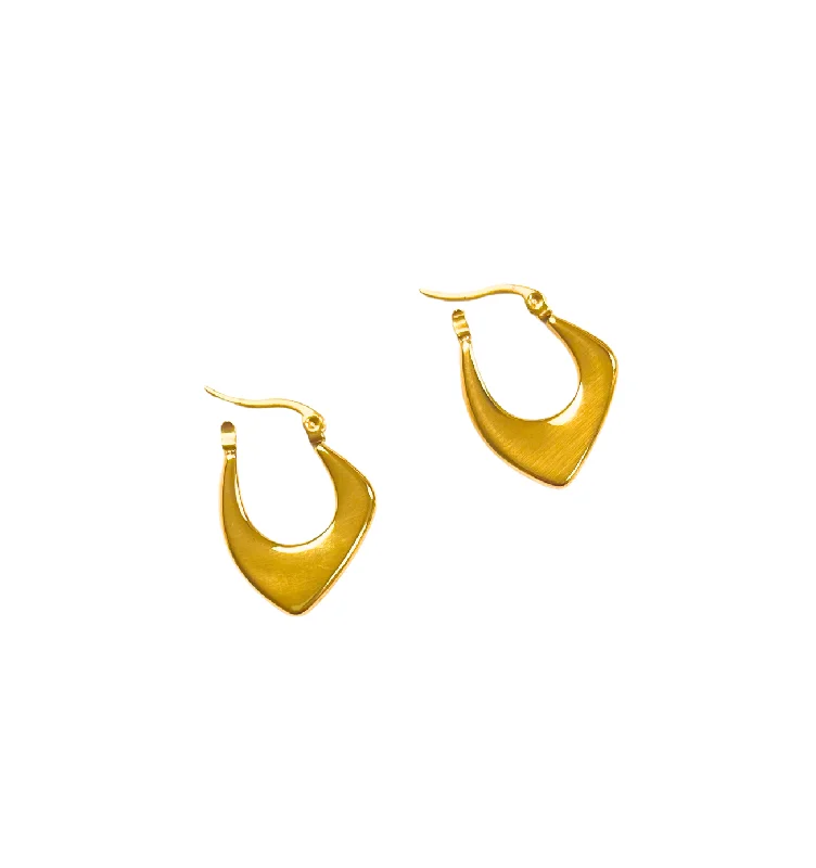 Gemstone and Gold Earrings-The Melted Gold Hoops