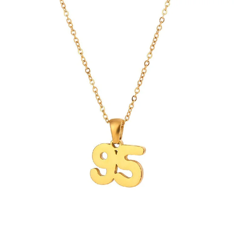 Classic Cut Year Necklace - Gold-95