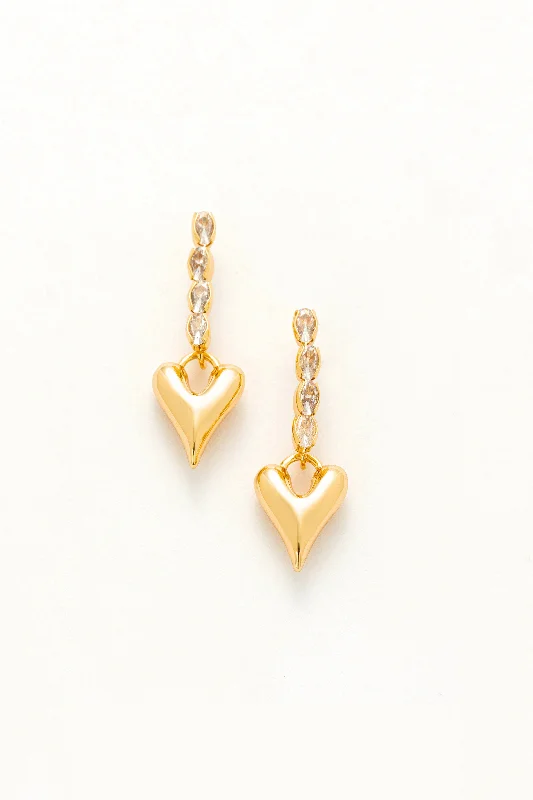 Geometric Drop Earrings-Fiery Heart Drop Earrings