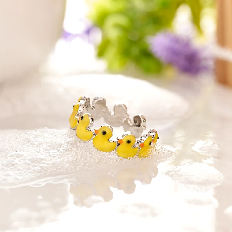 Vintage Gemstone Rings-Little Yellow Duck Ring