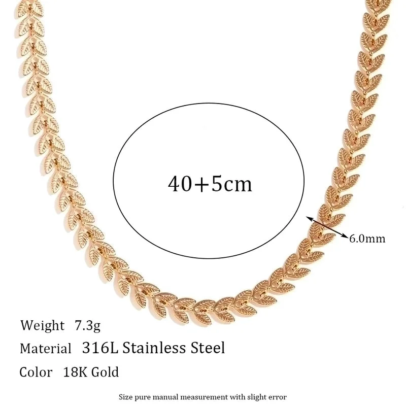 Leaf Fishtail Chain Necklace