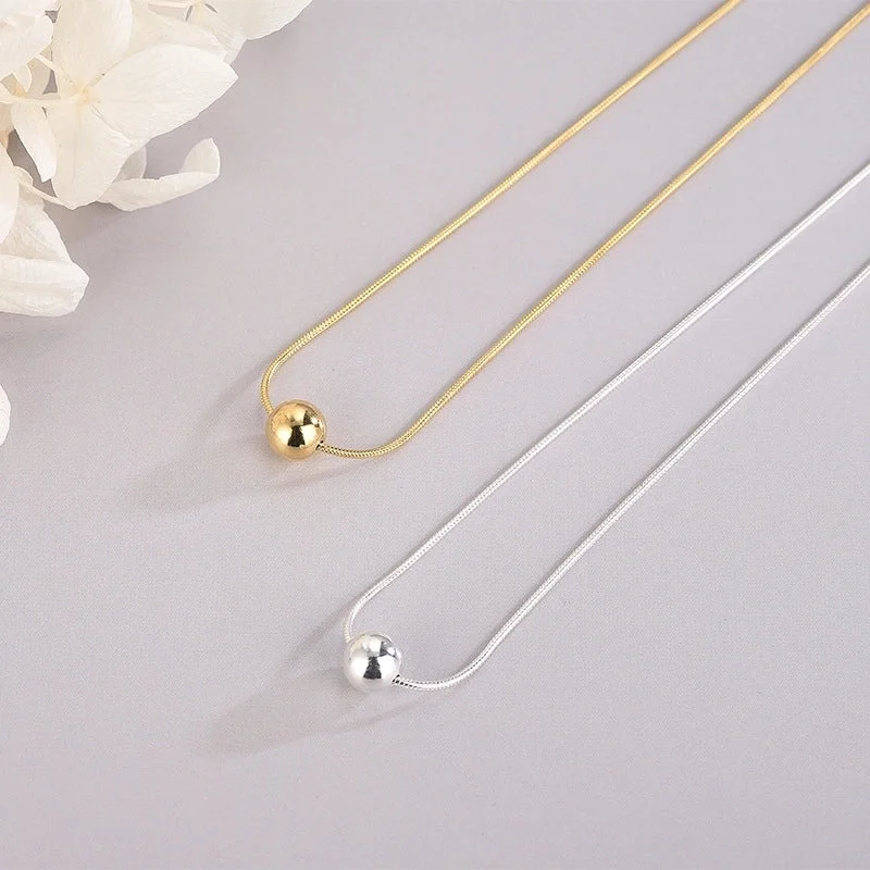 Color Changing Necklaces-Elegant Round Sterling Silver Plating Necklace