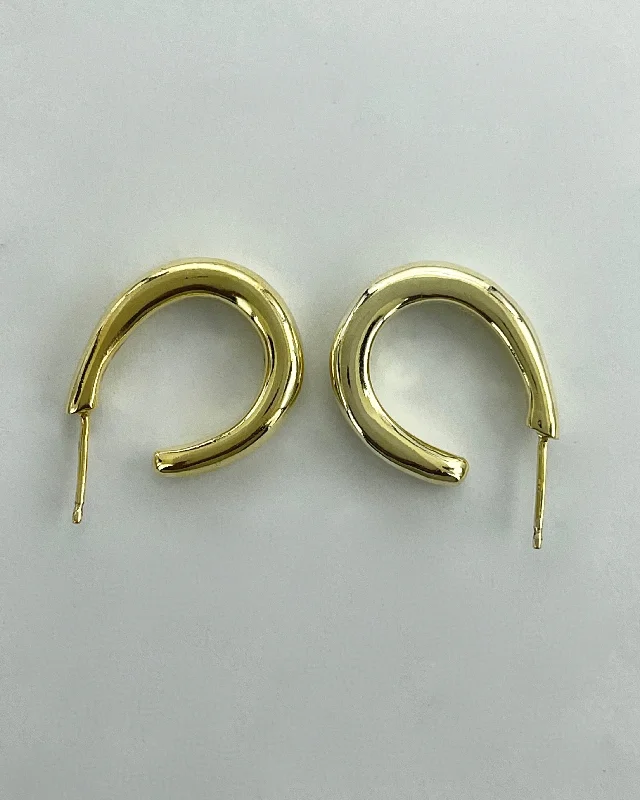 Artistic Silver Earrings-Vaubel Designs Gold Long Hoop