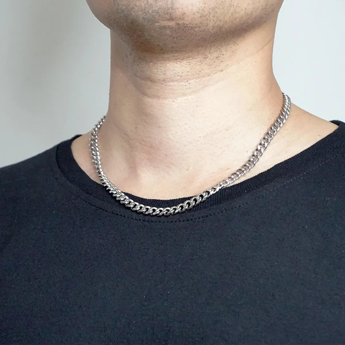 Simple Gold Necklaces-Casual Simple Style Geometric Titanium Steel Men'S Necklace