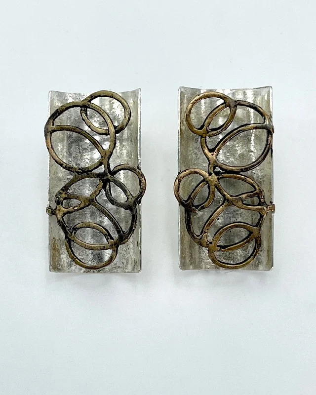 Eco Earrings-Biba Schutz Lace on Rectangle Post Earrings