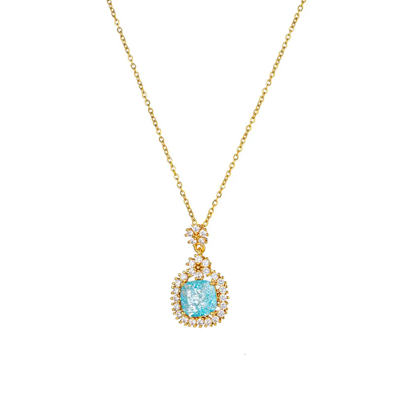 Blue Ice Zircon Necklace