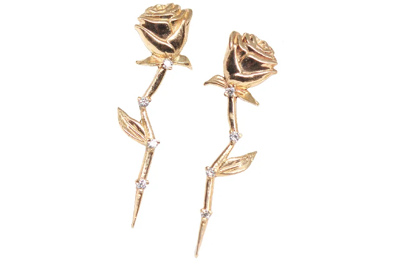 Shiny Gemstone Earrings-Celestial Rose Earring