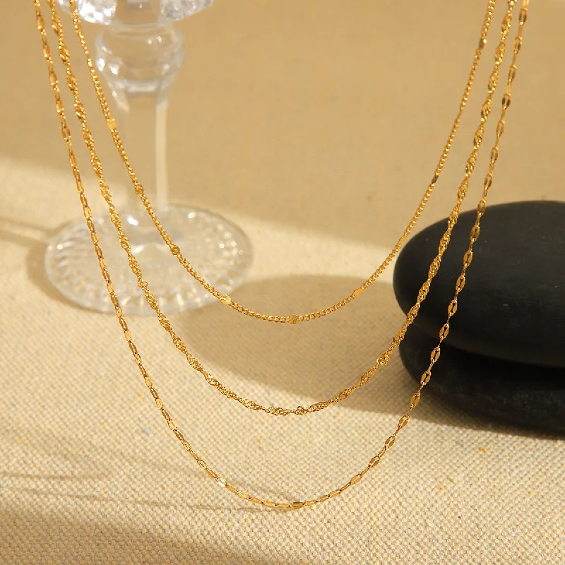 Valentine's Day Necklaces-IG Style Chain Geometric Stainless Steel Electroplating Necklaces