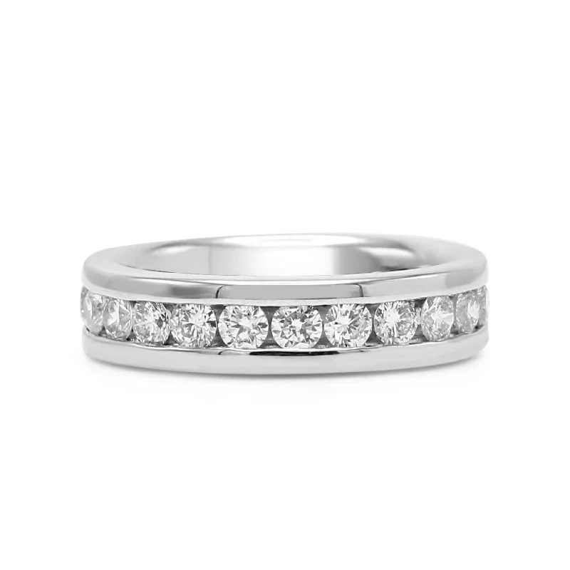 Designer Rings-Brilliant Cut 1.50ct Full Diamond Channel Set Eternity Ring - Platinum