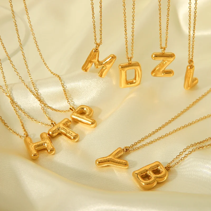 Boho Chic Necklaces-IG Style Letter Number Text Stainless Steel Electroplating Necklaces