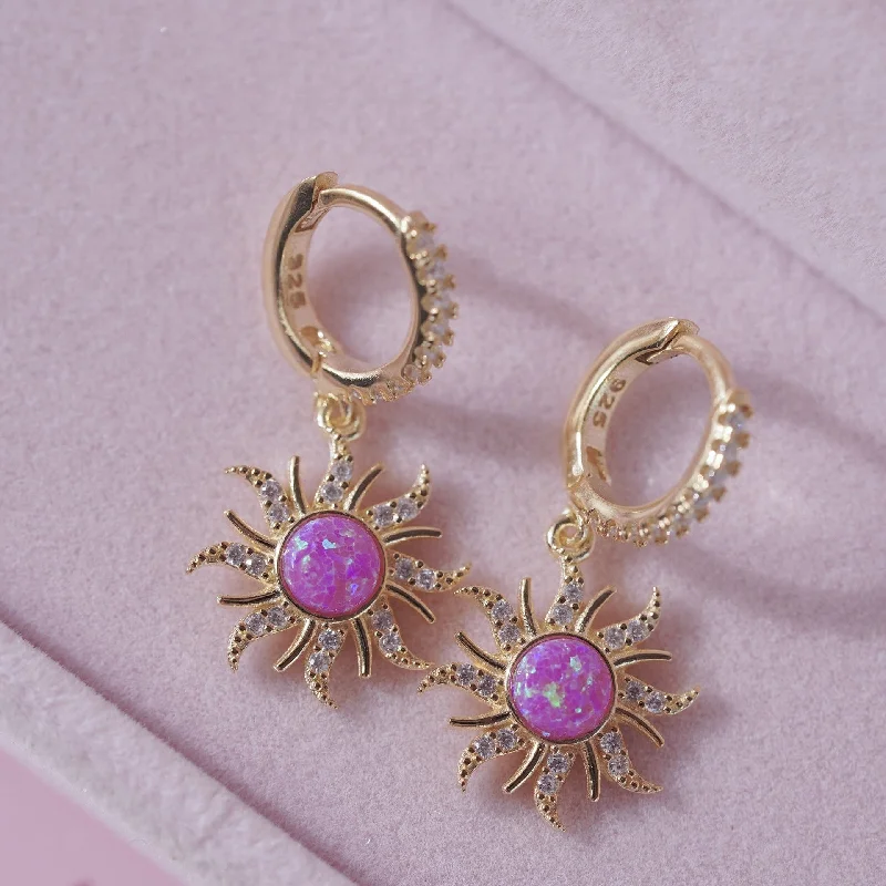 Gold and pink Aubao earrings