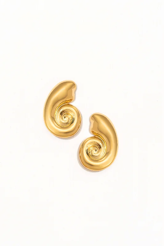 Small Earrings-Marine Muse Gold Stud Earrings